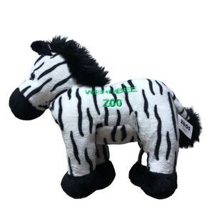 Zoos Victoria Zebra Plush Fluffy Mane Black‎ & White Stuffed Animal Toy Size 12"